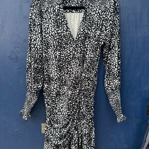 Hale Bob Elegant Navy and White Women's Dress. Lots of detail. Size S